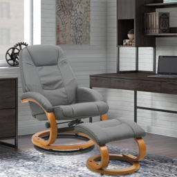 Living and Home Grey Executive Office Reclining Chair with Footstool - Wilko - thumbnail 6