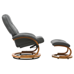 Living and Home Grey Executive Office Reclining Chair with Footstool - Wilko - thumbnail 4
