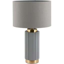 Pacific Lifestyle Ionic Grey Textured Ceramic and Gold Metal Table Lamp - Wilko - thumbnail 1