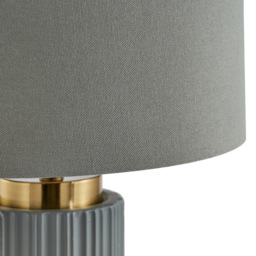 Pacific Lifestyle Ionic Grey Textured Ceramic and Gold Metal Table Lamp - Wilko - thumbnail 4