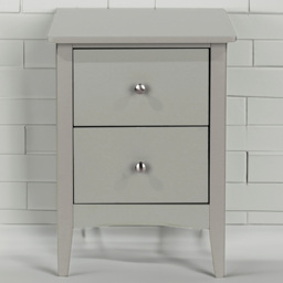 Como 2 Drawer Light Grey Bedside Table - Wilko