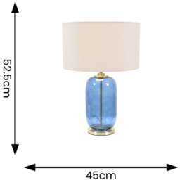 ValueLights Leigh Reni Cream Shade Navy Blue Glass LED Table Lamp - Size: 52.5 x 45 x 45cm - Wilko - thumbnail 5