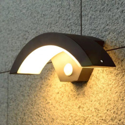 Living and Home Black Curved LED Garden Induction Wall Light - Size: 10 x 29 x 9.3cm - Wilko - thumbnail 3