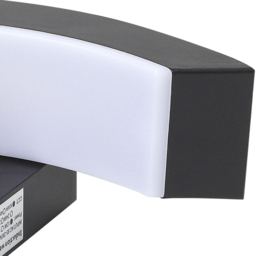Living and Home Black Curved LED Garden Induction Wall Light - Size: 10 x 29 x 9.3cm - Wilko - thumbnail 7
