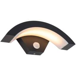 Living and Home Black Curved LED Garden Induction Wall Light - Size: 10 x 29 x 9.3cm - Wilko - thumbnail 4