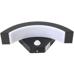 Living and Home Black Curved LED Garden Induction Wall Light - Size: 10 x 29 x 9.3cm - Wilko - thumbnail 1