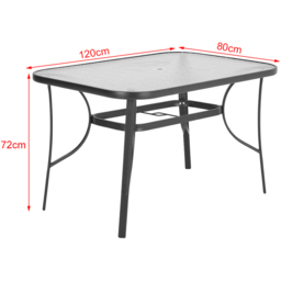 Living and Home PE Rattan 2 Seater Black Tempered Glass Dining Set - Wilko - thumbnail 7