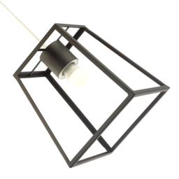 Happy Homewares Industrial Lantern Matte Black Square Top and Bottom Pendant Shade - Size: 25 x 21 x 21cm - Wilko - thumbnail 6