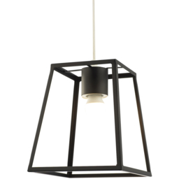 Happy Homewares Industrial Lantern Matte Black Square Top and Bottom Pendant Shade - Size: 25 x 21 x 21cm - Wilko - thumbnail 5