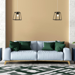 Happy Homewares Industrial Lantern Matte Black Square Top and Bottom Pendant Shade - Size: 25 x 21 x 21cm - Wilko - thumbnail 3