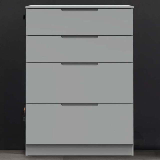 Crowndale Milan 4 Drawer Dusk Grey Deep Chest of Drawers Ready Assembled - Wilko - image 1