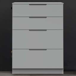 Crowndale Milan 4 Drawer Dusk Grey Deep Chest of Drawers Ready Assembled - Wilko - thumbnail 1