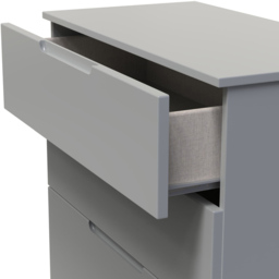 Crowndale Milan 4 Drawer Dusk Grey Deep Chest of Drawers Ready Assembled - Wilko - thumbnail 7