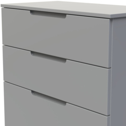 Crowndale Milan 4 Drawer Dusk Grey Deep Chest of Drawers Ready Assembled - Wilko - thumbnail 6