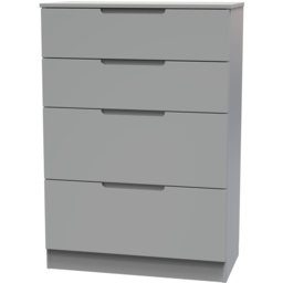 Crowndale Milan 4 Drawer Dusk Grey Deep Chest of Drawers Ready Assembled - Wilko - thumbnail 5