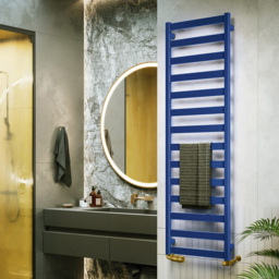 Terma Vivo Denim Blue Heated Towel Rail 2019 BTU 1630 x 500mm - Size: 163 x 50 x 7.2cm - Wilko - thumbnail 3