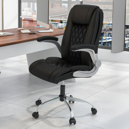 Costway Black PU Leather Office Chair with Adjustable Headrest - Size: 68.5 x 57 x 33cm - Wilko - thumbnail 1