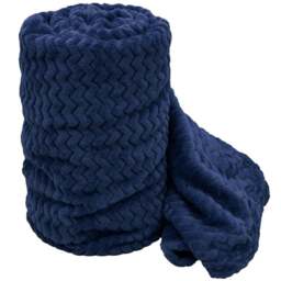 Velosso Navy Moda Plush Throw 150 x 200cm - Size: 150 x 200 x 1cm - Wilko