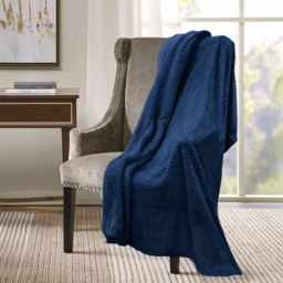 Velosso Navy Moda Plush Throw 150 x 200cm - Size: 150 x 200 x 1cm - Wilko - thumbnail 3