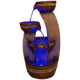 Tranquillity Kanthoros Mains Powered LED Water Feature - Size: 52 x 28 x 28cm - Grey - Wilko