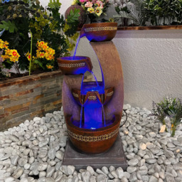 Tranquillity Kanthoros Mains Powered LED Water Feature - Size: 52 x 28 x 28cm - Grey - Wilko - thumbnail 3