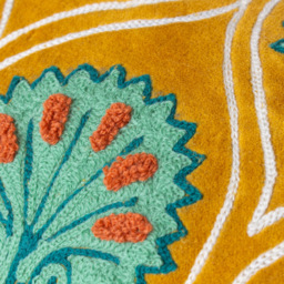 Paoletti Casa Ochre and Marine Embroidered Cushion - Size: 60 x 30cm - Multi - Wilko - thumbnail 5