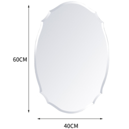 Living and Home Nordic Wall Mounted Ellipse Shaped Mirror with Beveled Edge - Size: 60 x 40cm - White - Wilko - thumbnail 7