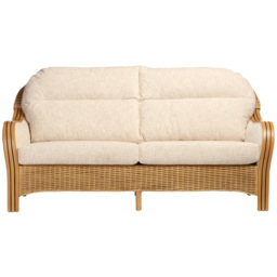 Desser Furniture Centurion 3 Seater Natural Rattan and Cotton Cream Sofa - Brown - Wilko - thumbnail 4