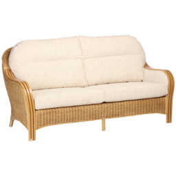 Desser Furniture Centurion 3 Seater Natural Rattan and Cotton Cream Sofa - Brown - Wilko - thumbnail 3