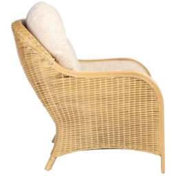 Desser Furniture Centurion 3 Seater Natural Rattan and Cotton Cream Sofa - Brown - Wilko - thumbnail 5