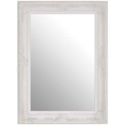 Premier Housewares Baroque Antique White Rectangular Wall Mirror 83 x 113cm - Size: 113 x 83cm - Wilko