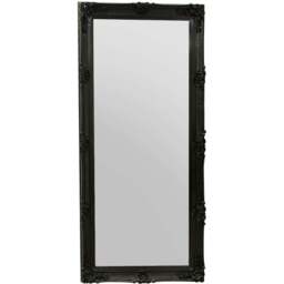 Large Black Antique Style Salon Wall Mirror Rectangle 165 x 79cm - MirrorOutlet - Wilko