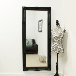 Large Black Antique Style Salon Wall Mirror Rectangle 165 x 79cm - MirrorOutlet - Wilko - thumbnail 3