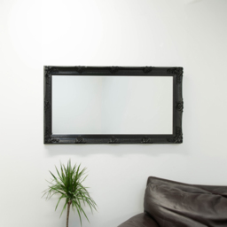 Large Black Antique Style Salon Wall Mirror Rectangle 165 x 79cm - MirrorOutlet - Wilko - thumbnail 7
