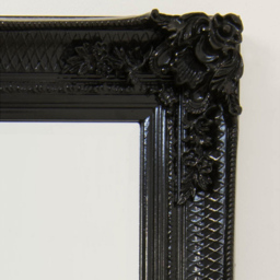 Large Black Antique Style Salon Wall Mirror Rectangle 165 x 79cm - MirrorOutlet - Wilko - thumbnail 4