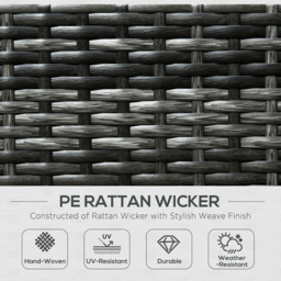 Outsunny 7 Seater Orange Rattan Garden Lounge Set - Wilko - thumbnail 7