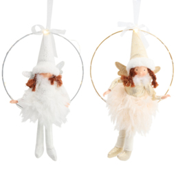 LED Hoop Sitting Fairy - Neutral - Size: 20 x 32 x 8 cm - Wilko