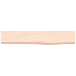 vidaXL 60 x 10 x 4cm Untreated Solid Oak Wooden Wall Shelf - Size: 4 x 60 x 10cm - Brown - Wilko - thumbnail 4