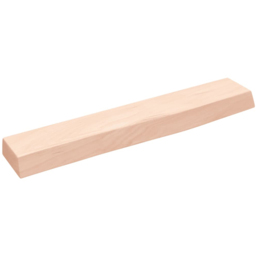 vidaXL 60 x 10 x 4cm Untreated Solid Oak Wooden Wall Shelf - Size: 4 x 60 x 10cm - Brown - Wilko