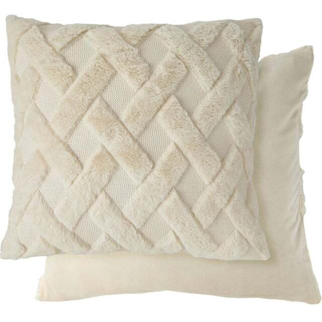 Serene Newton Cross Hatch Cream Soft Touch Cushion Cover - Size: 43 x 43cm - Wilko - image 1