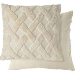 Serene Newton Cross Hatch Cream Soft Touch Cushion Cover - Size: 43 x 43cm - Wilko
