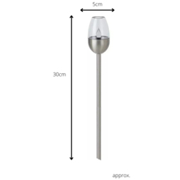 Garden Mile Flame Effect LED Garden Solar Stake Light - Size: 30 x 15 x 15cm - Silver - Wilko - thumbnail 5