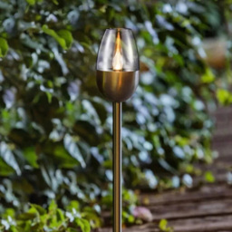 Garden Mile Flame Effect LED Garden Solar Stake Light - Size: 30 x 15 x 15cm - Silver - Wilko - thumbnail 3