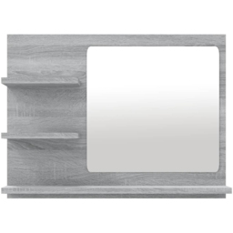 vidaXL 3 Shelf Grey Sonoma Wall Mounted Bathroom Mirror - Size: 45 x 60 x 10.5cm - Wilko - thumbnail 3