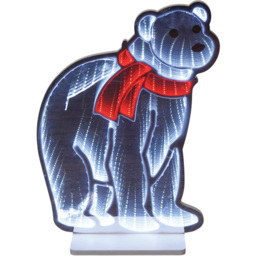 Xmas Haus 175 Super Bright LED Polar Bear Infinity Light 32 x 42cm - Size: 320 x 420 x 20cm - White - Wilko - thumbnail 3