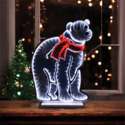 Xmas Haus 175 Super Bright LED Polar Bear Infinity Light 32 x 42cm - Size: 320 x 420 x 20cm - White - Wilko - thumbnail 4