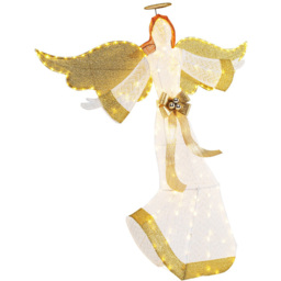 Costway 180 LED Halo Bow Lighted Angel Christmas Decoration 5.2ft - Size: 160 x 45 x 126cm - White - Wilko - thumbnail 3