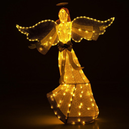 Costway 180 LED Halo Bow Lighted Angel Christmas Decoration 5.2ft - Size: 160 x 45 x 126cm - White - Wilko - thumbnail 5