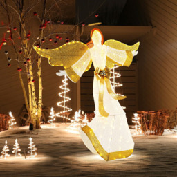 Costway 180 LED Halo Bow Lighted Angel Christmas Decoration 5.2ft - Size: 160 x 45 x 126cm - White - Wilko - thumbnail 6
