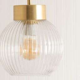 ValueLights Maddison Ribbed Glass Easy Fit Pendant Shade - Size: 18 x 20 x 20cm - White - Wilko - thumbnail 4